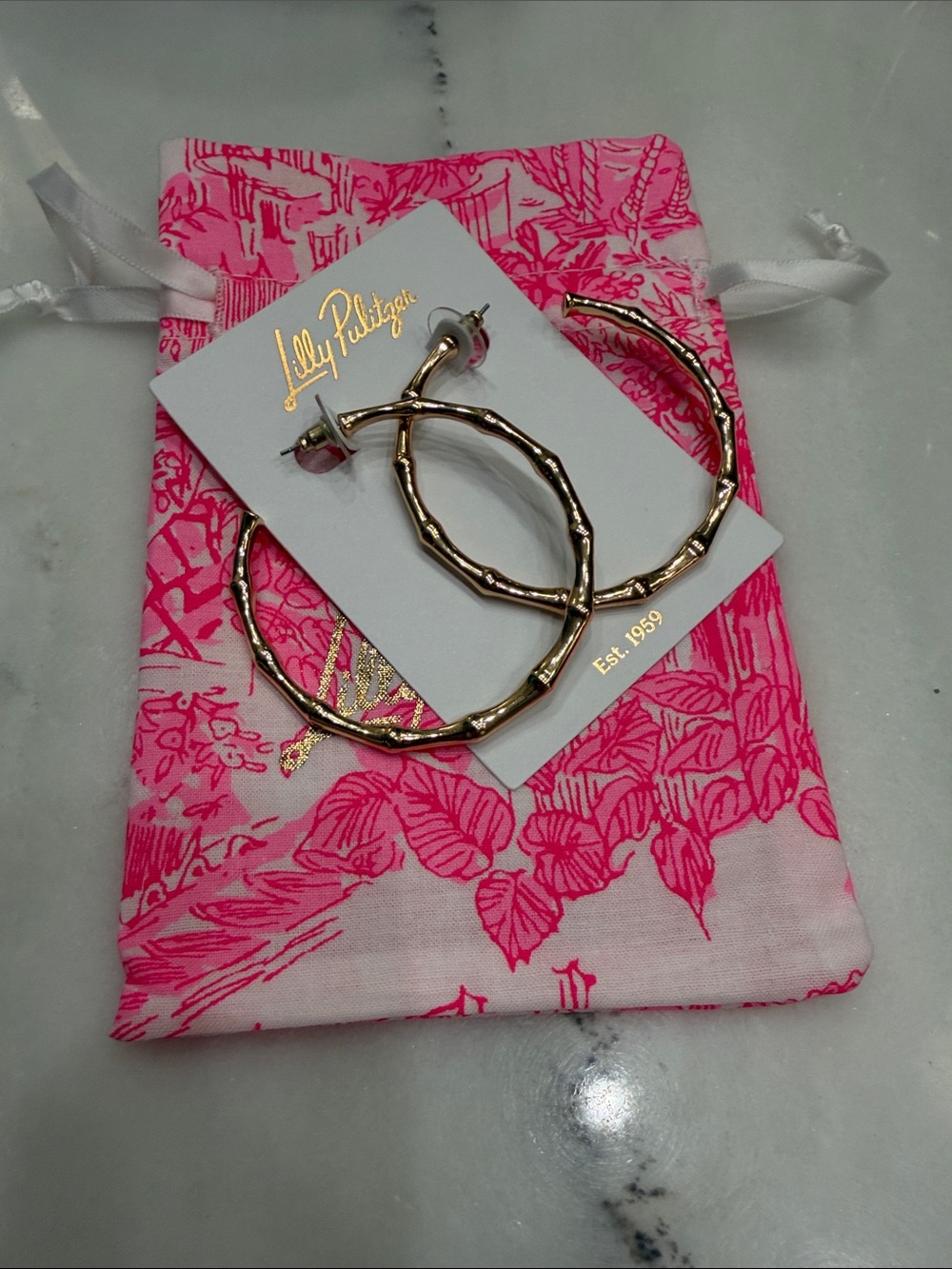 NWT Lilly Pulitzer Gold Hoops